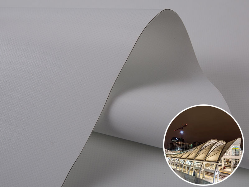 PVDF 1050gsm B1 Fire Rated Transit Station Canopy Membrane